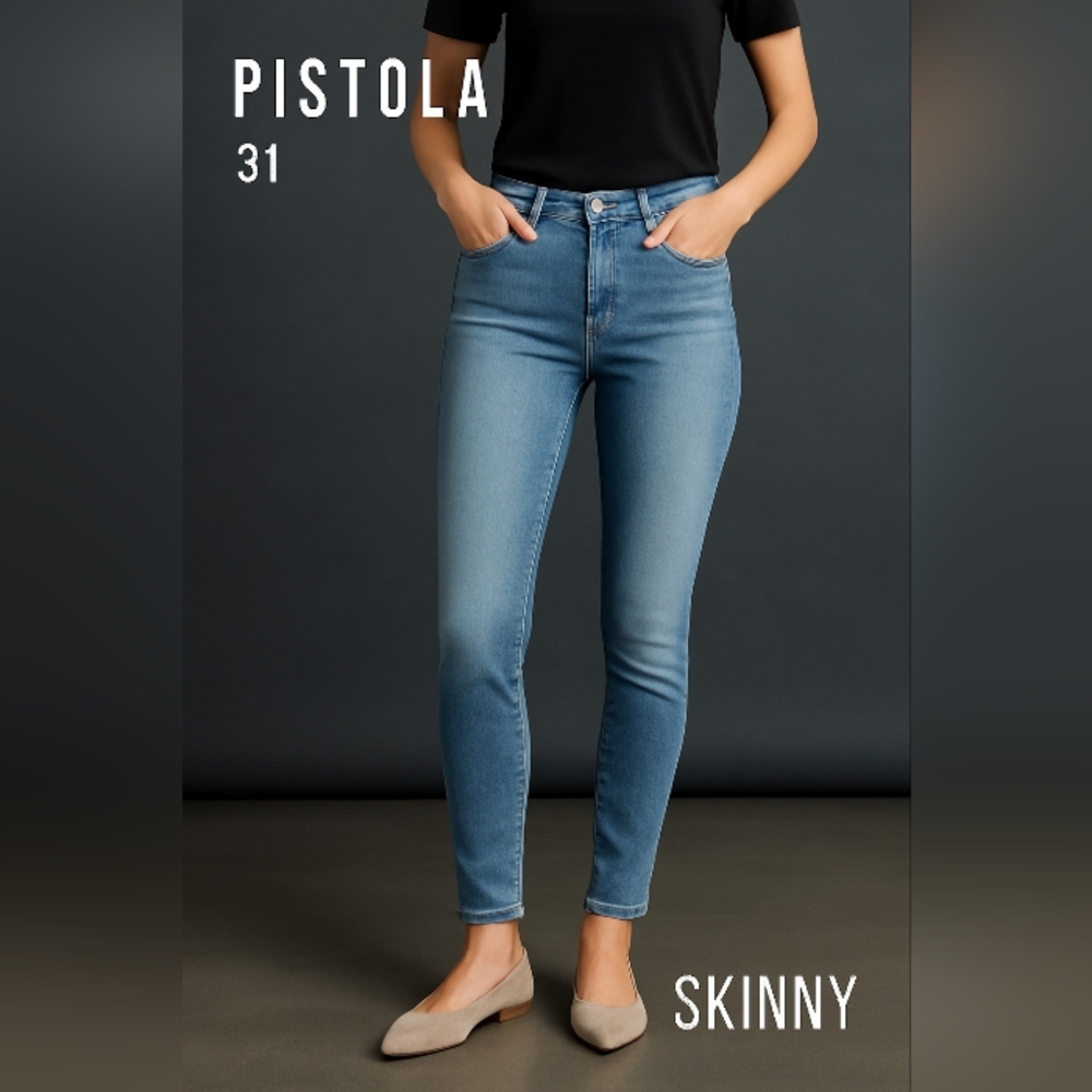 Pistola Women's Midi Rise Skinny Jeans Light Wash Size 31